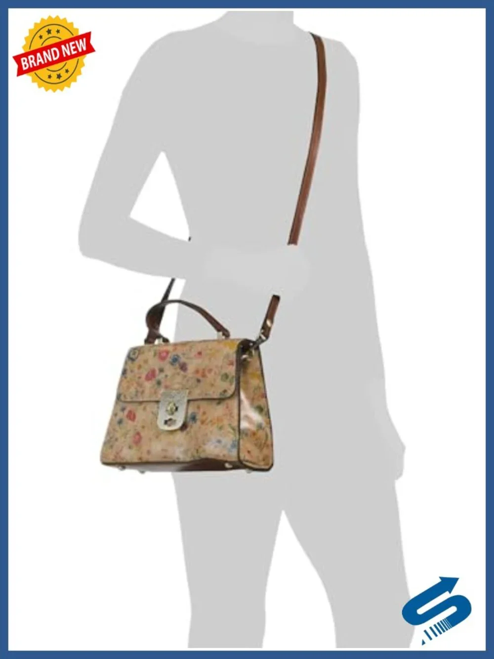 Leather Satchel Crossbody with Double Turn-Lock Closure